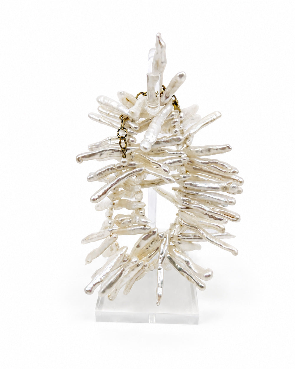Tidal Stix White Pearl Wrap Fringe Bracelet