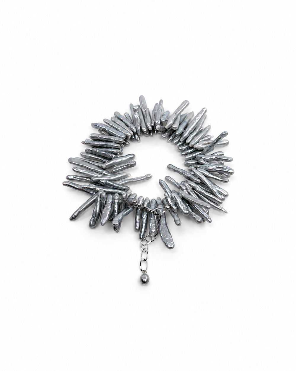 Tidal Stix Silver Pearl Wrap Fringe Bracelet