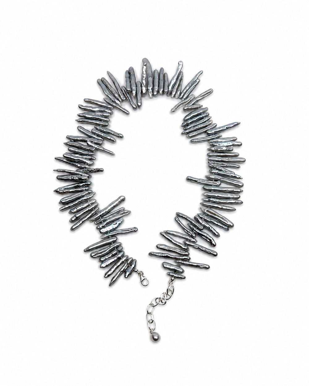 Tidal Stix Silver Pearl Wrap Fringe Bracelet