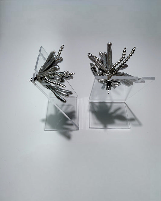 Tidal Stix Silver Pearl Earring