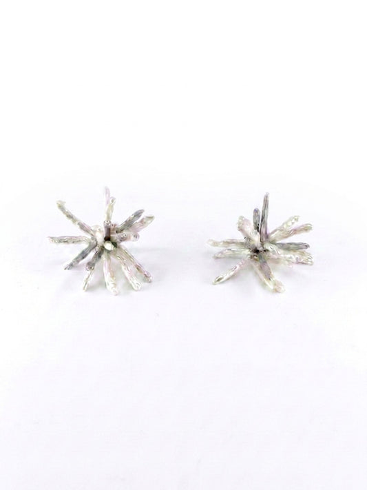 Tidal Stix Silver and White Pearl Earring
