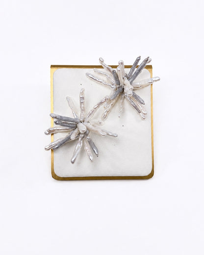 Tidal Stix Silver and White Pearl Earring