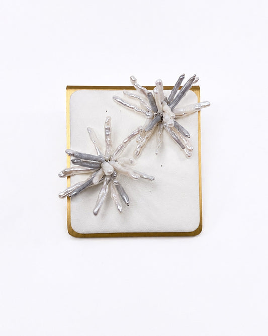 Tidal Stix Silver and White Pearl Earring