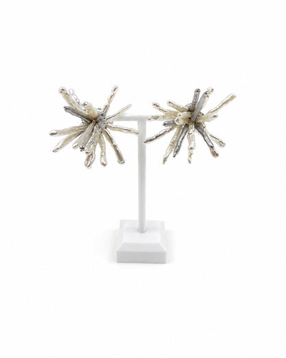 Tidal Stix Silver and White Pearl Earring