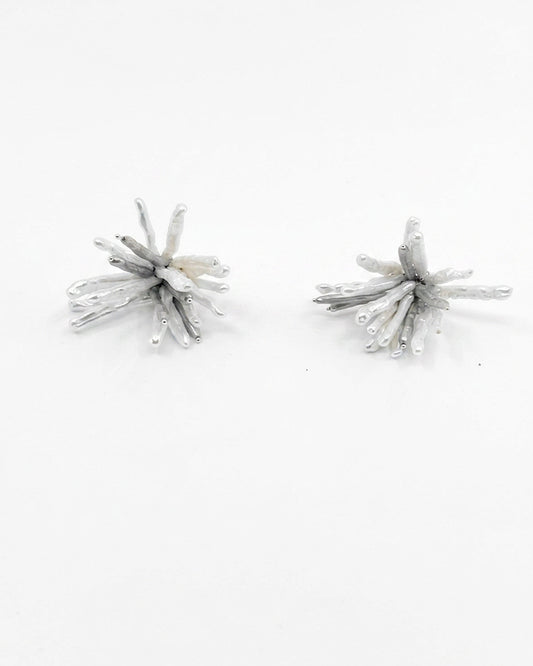 Tidal Stix Silver and White Pearl Earring
