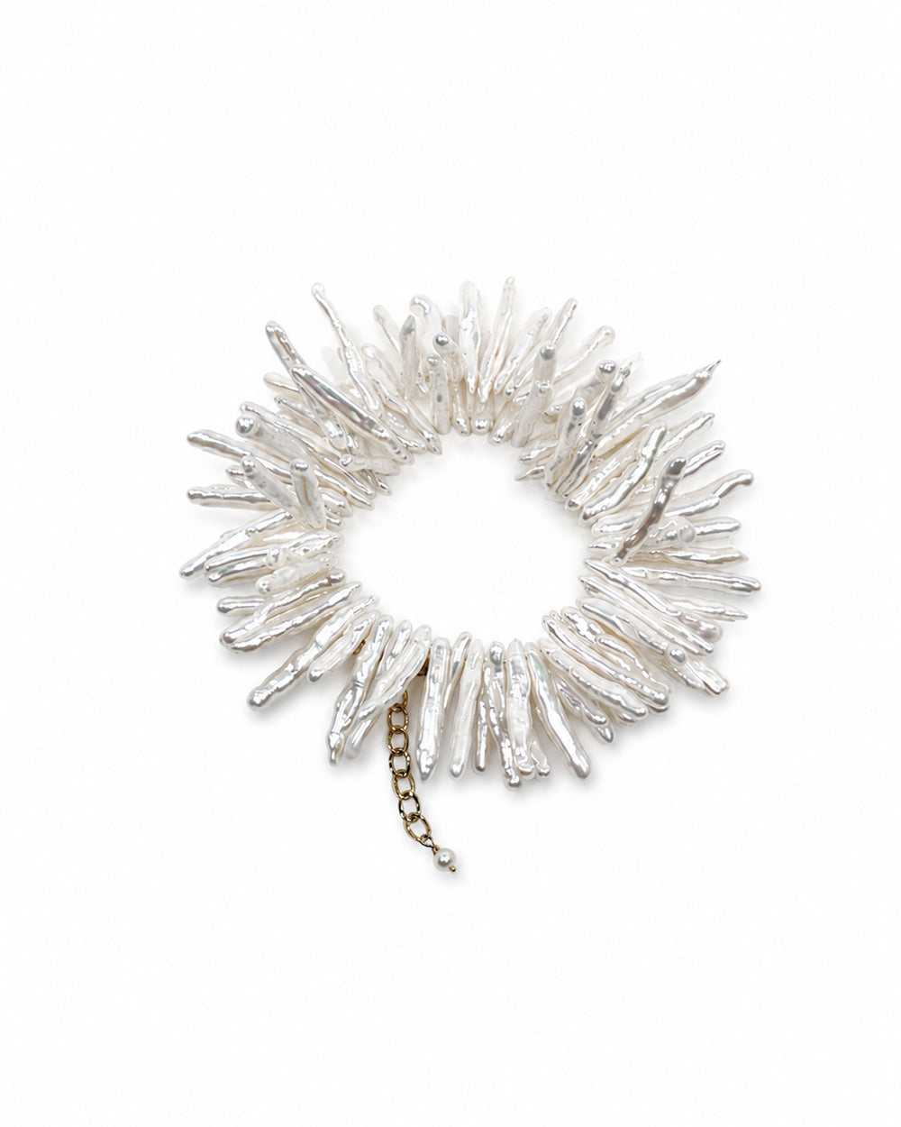 Tidal Stix White Pearl Wrap Fringe Bracelet