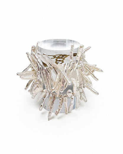 Tidal Stix White Pearl Wrap Fringe Bracelet