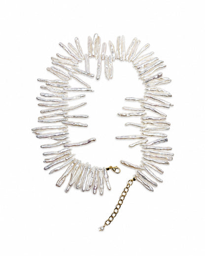 Tidal Stix White Pearl Wrap Fringe Bracelet
