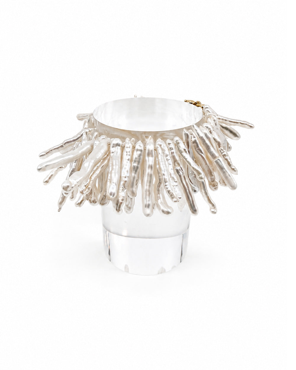 Tidal Stix White Pearl Wrap Fringe Bracelet
