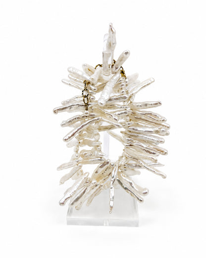 Tidal Stix White Pearl Wrap Fringe Bracelet